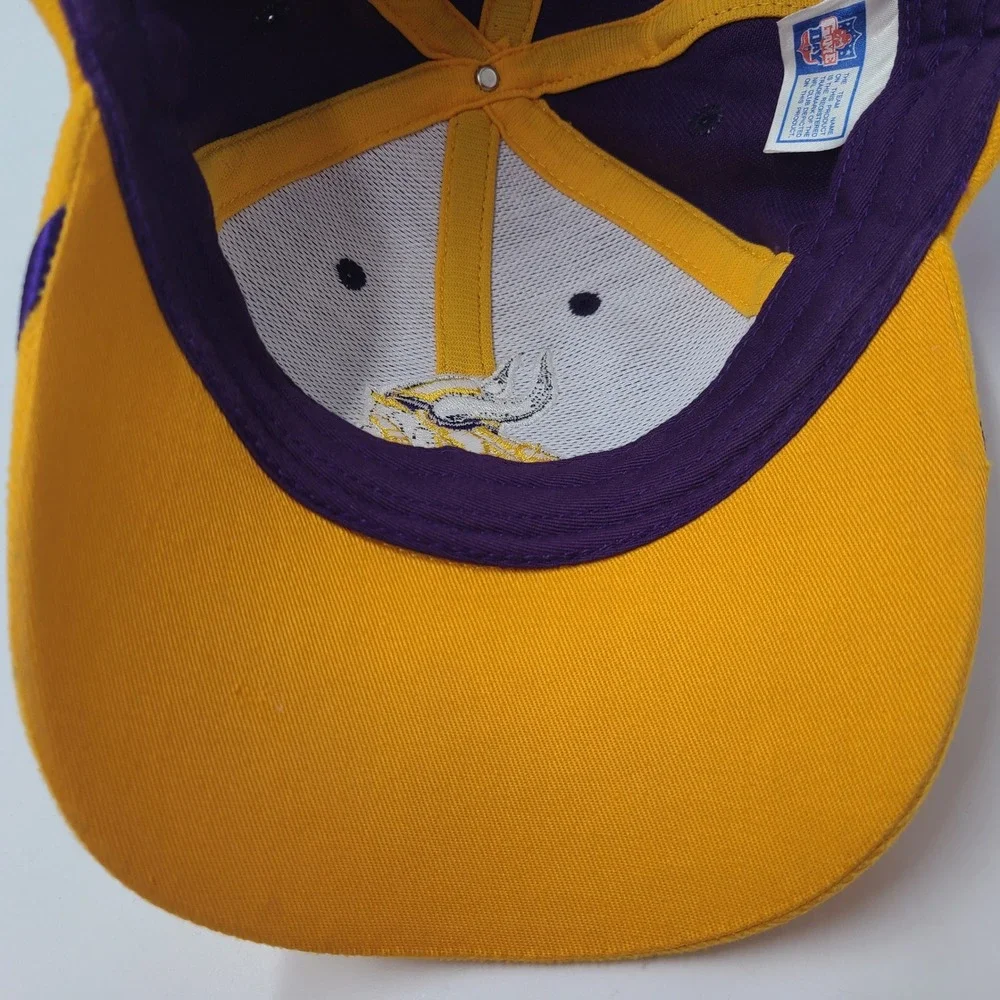 Vintage Minnesota Vikings Hat Adjustable Drew Pearson Purple Yellow NFL 90s‎ Men
